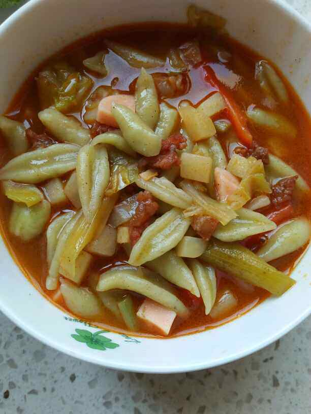 菠菜剪刀汤面步骤17