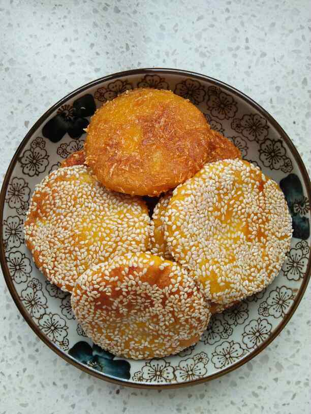 南瓜豆沙拉丝饼步骤11