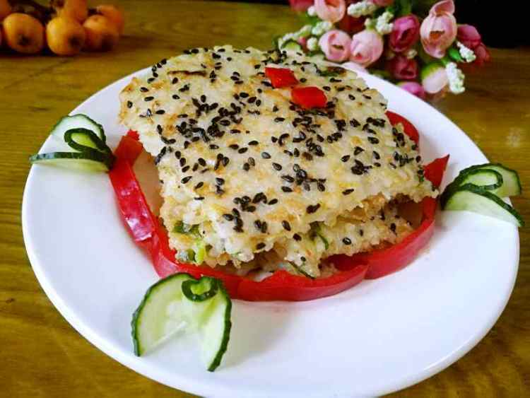 虾米芝麻米饼步骤12
