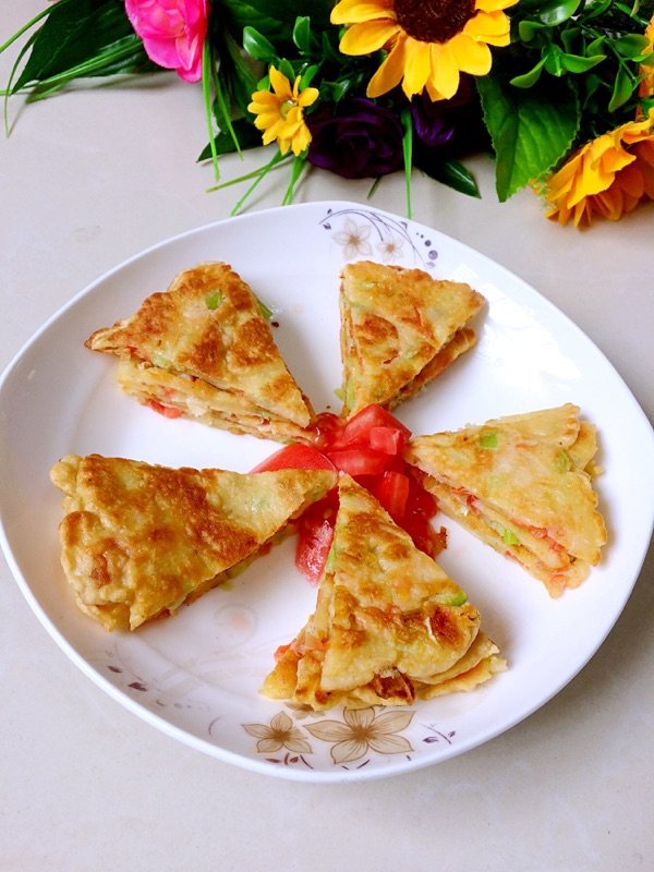 鸡蛋西红柿煎饼步骤10