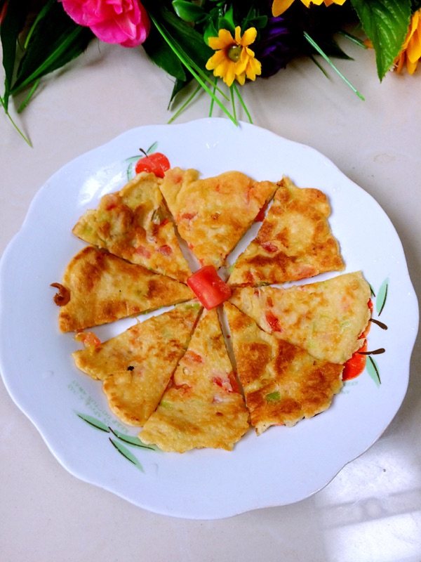 鸡蛋西红柿煎饼步骤8
