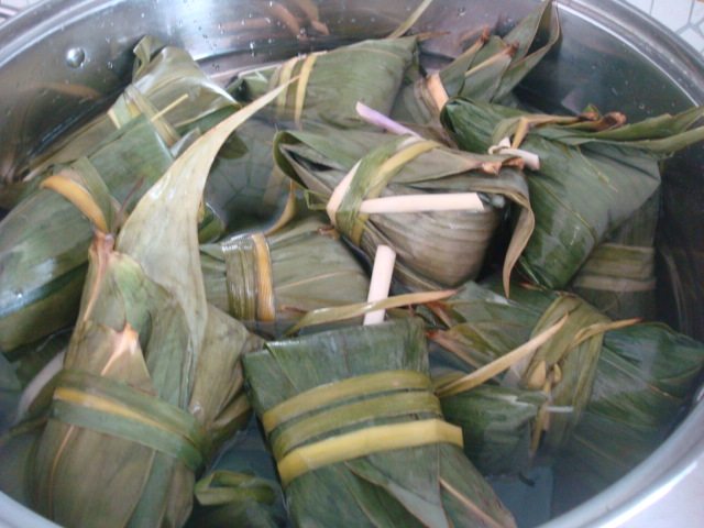 豆沙红枣粽子步骤12