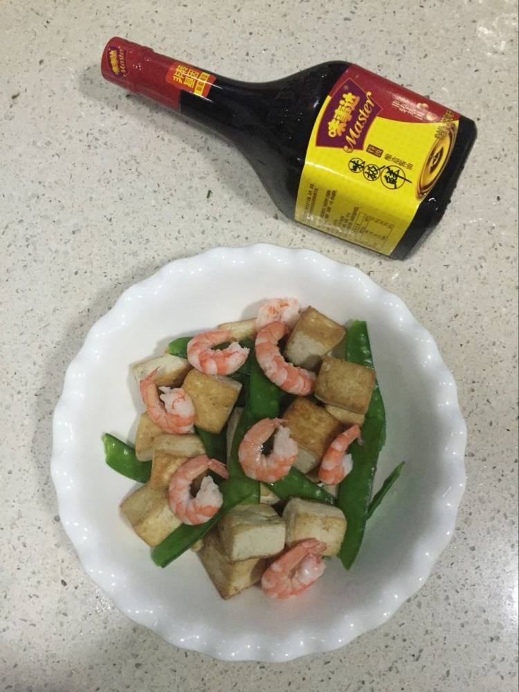 淡酱虾仁豆腐花菇#新步骤6