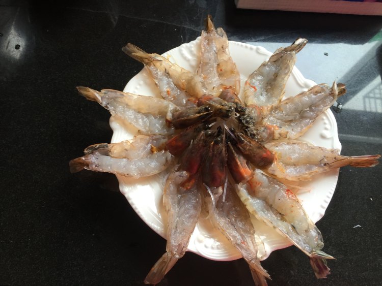 花开富贵虾步骤5