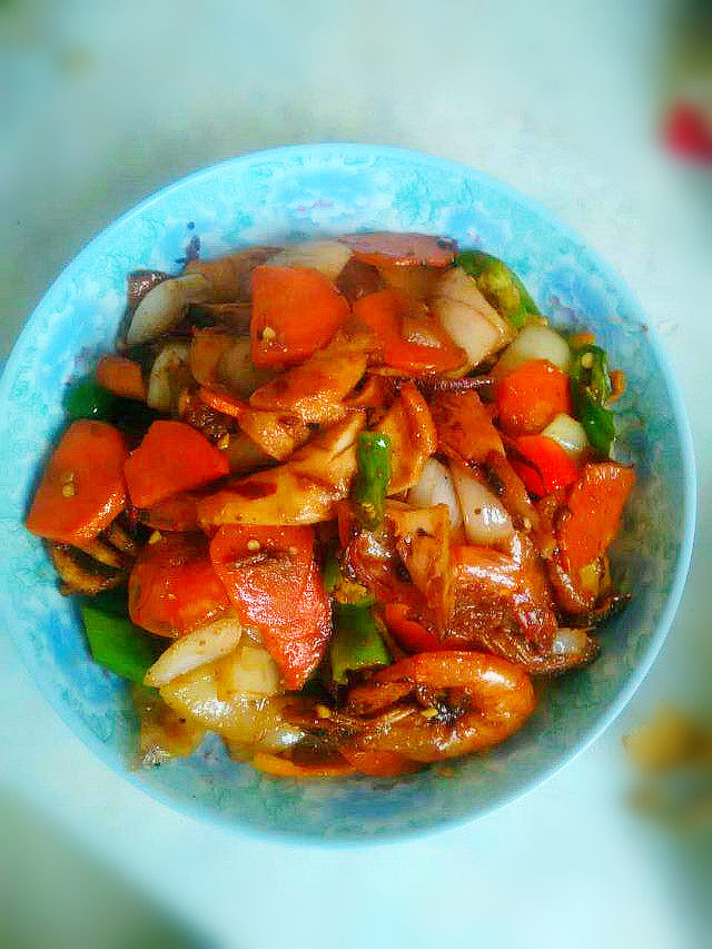 鱿鱼炒虾步骤8