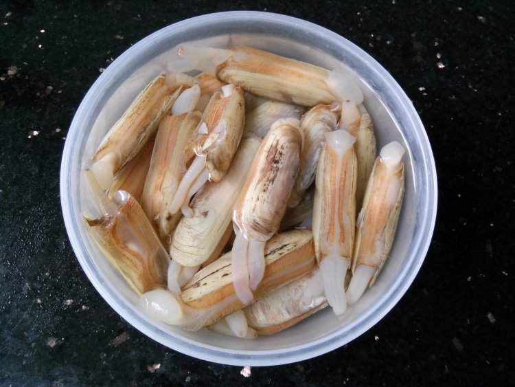 葱油蛏子步骤1