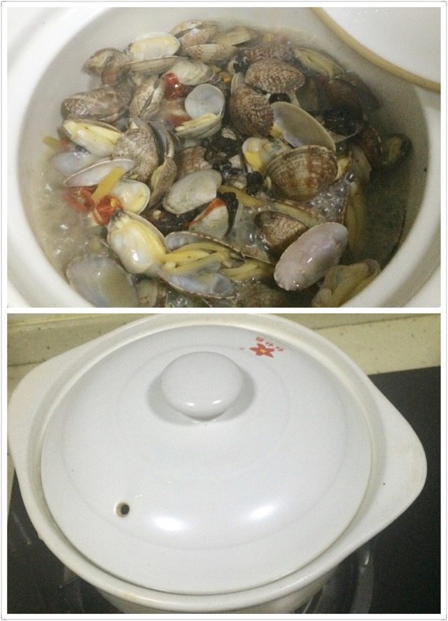 酒焖紫苏黄油花蛤步骤7