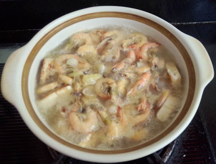 海虾老豆腐煲步骤9