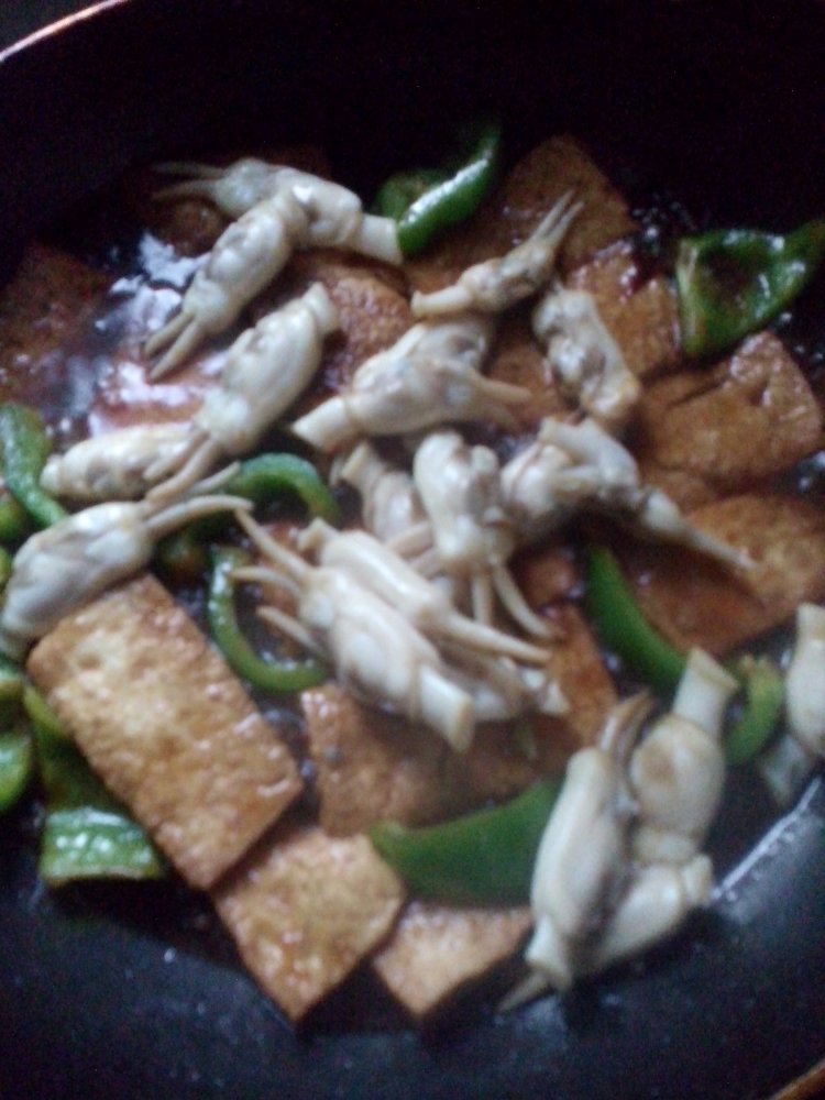 青椒蛏子烧豆腐步骤6