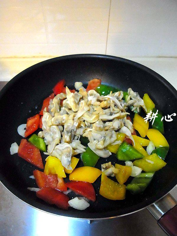 三色椒炒蛏子肉步骤9