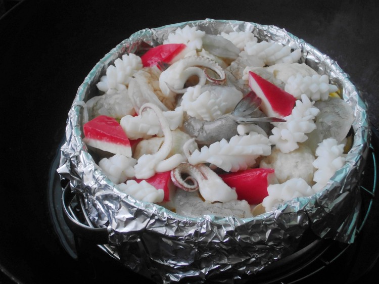 笼蒸海鲜豆腐步骤9