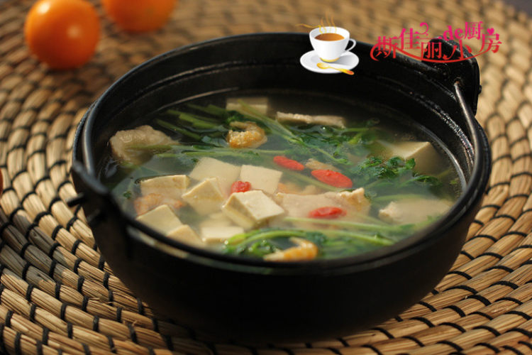 豆腐豆苗肉片汤步骤10