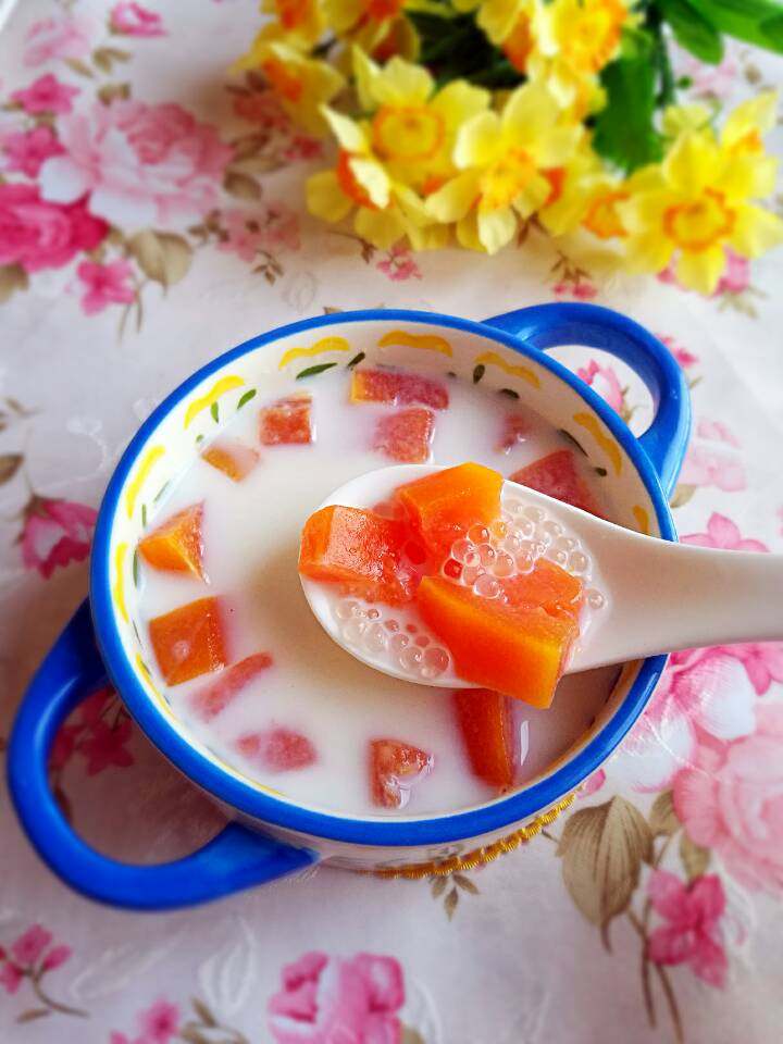 西米露煮水果木瓜步骤9