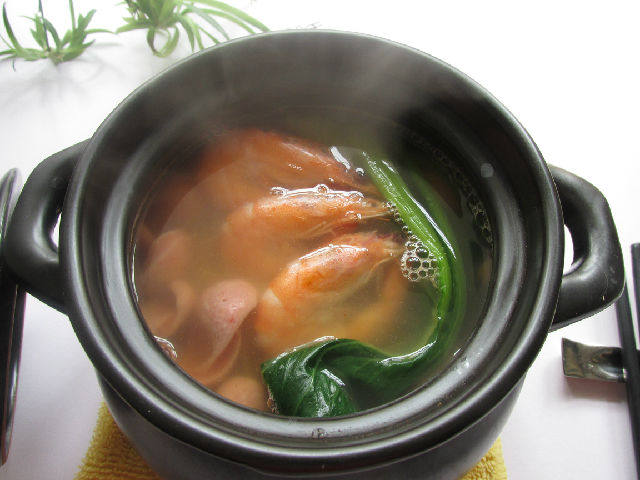 砂锅大虾面#本味家乡步骤5