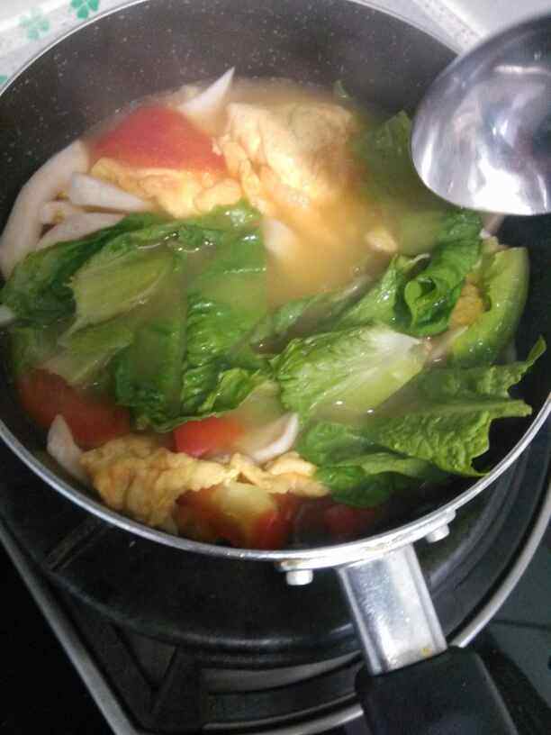 番茄杏鲍菇鸡蛋汤步骤7