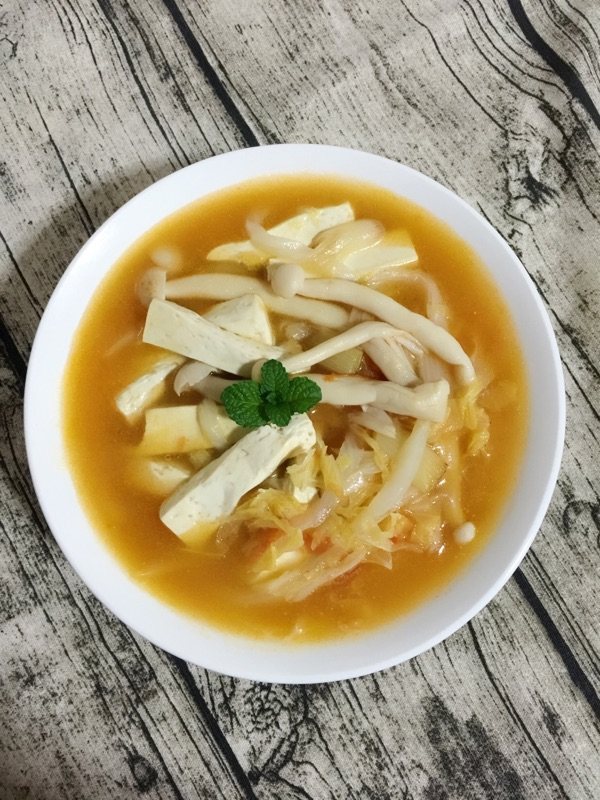 西红柿白菜豆腐汤步骤14
