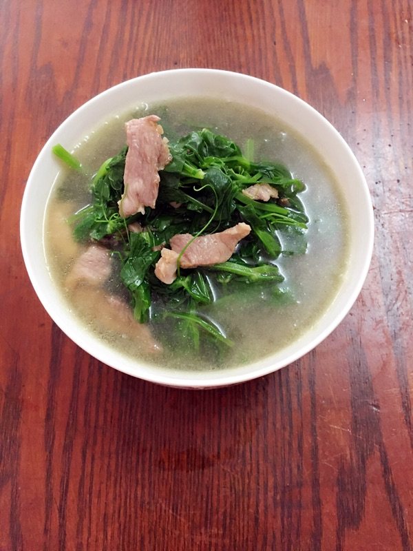 荷兰豆苗肉片汤步骤7