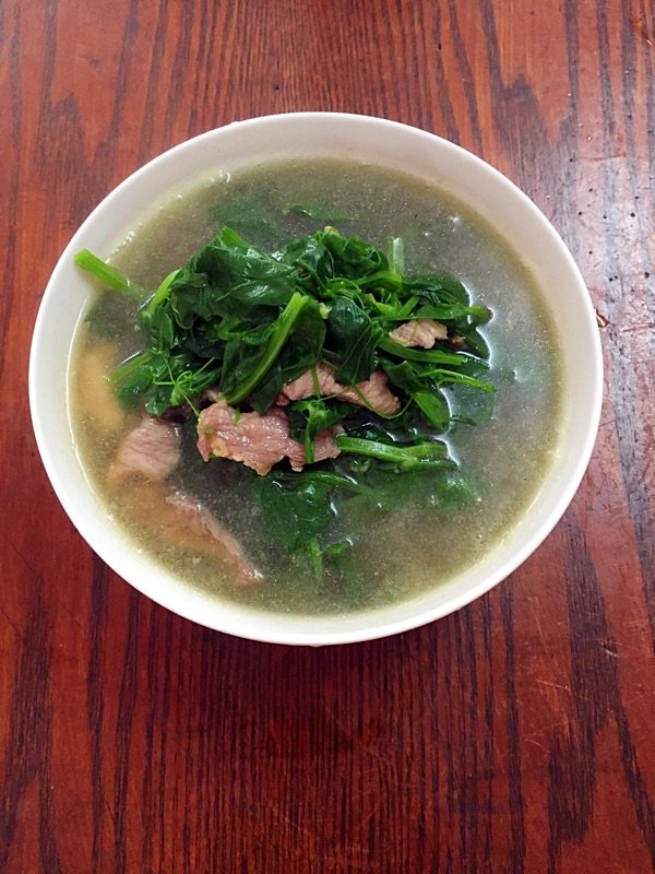 荷兰豆苗肉片汤步骤6