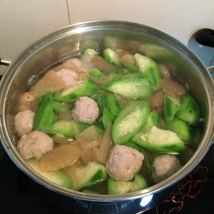 丝瓜竹笙浸肉丸步骤14