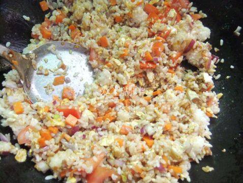 羊肉什锦炒饭的做法步骤6