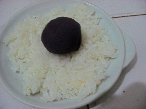 紫薯花开饭团步骤3