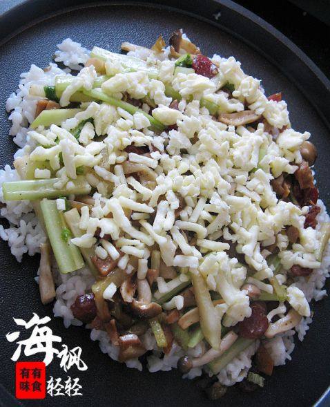 腊肉榨菜芝士饭步骤9