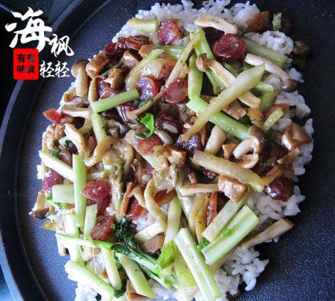 腊肉榨菜芝士饭步骤8