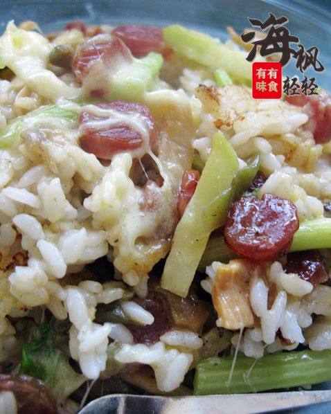 腊肉榨菜芝士饭步骤11