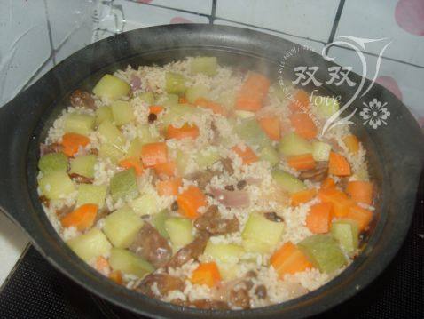 香肠豆豉焖饭步骤12
