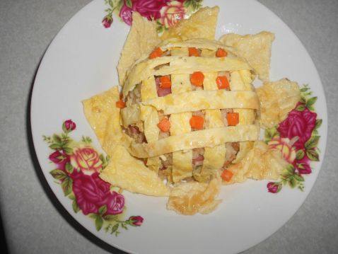 太阳花炒饭步骤8