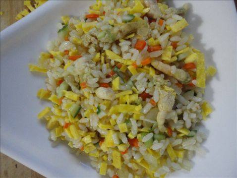 黄金豆丹炒饭步骤8
