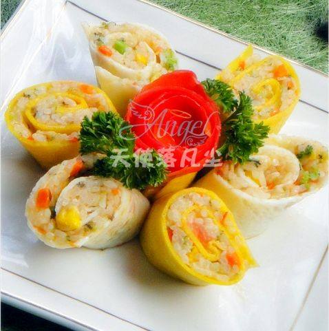 金银蛋卷炒饭步骤14