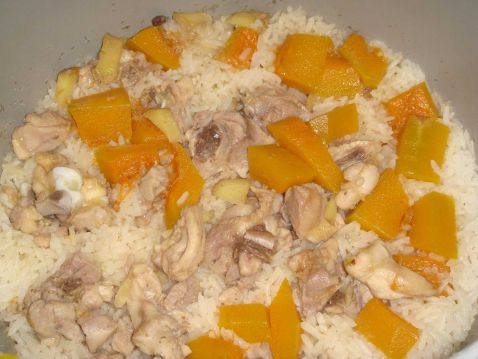 南瓜鸡肉焖饭步骤7