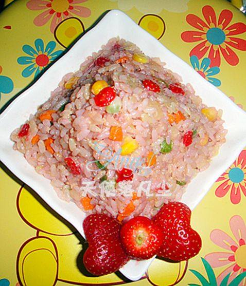 草莓炒饭步骤7