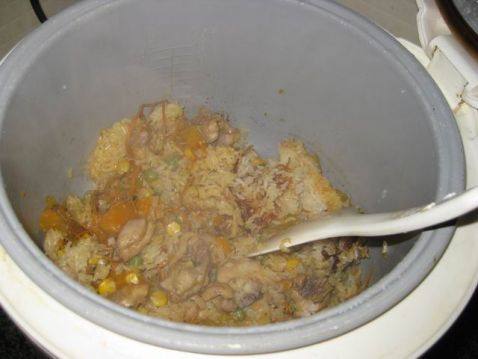 虫草花南瓜鸡肉电锅饭步骤7