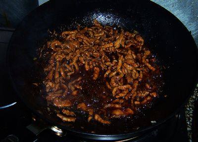 肉丝扁豆焖饭步骤6