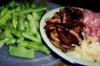 扁豆焖饭步骤1