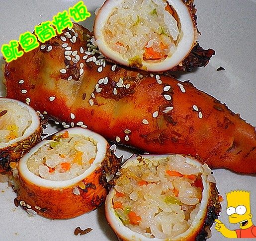 鱿鱼筒烤饭步骤4
