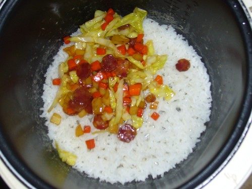 杂蔬腊味饭步骤9