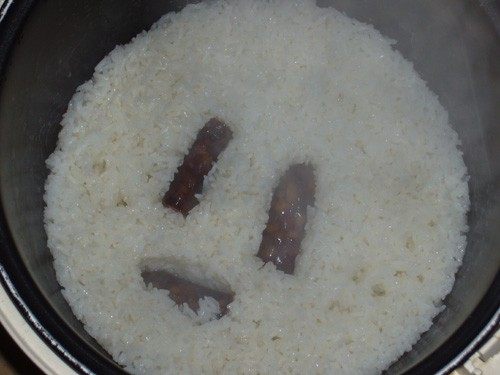 葱香鸭肝肠饭步骤4