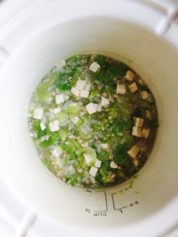 豆腐白菜瘦肉粥步骤11