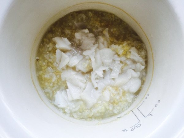 青菜鳕鱼粥步骤7