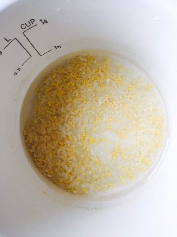 白菜牛肉小米粥步骤1