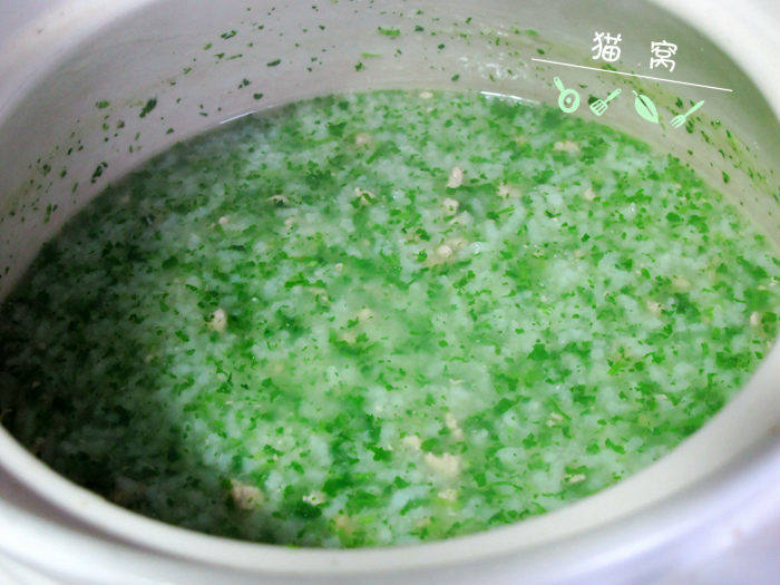 荠菜瘦肉粥步骤10