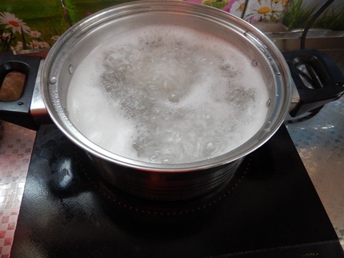 菠菜猪血粥步骤3