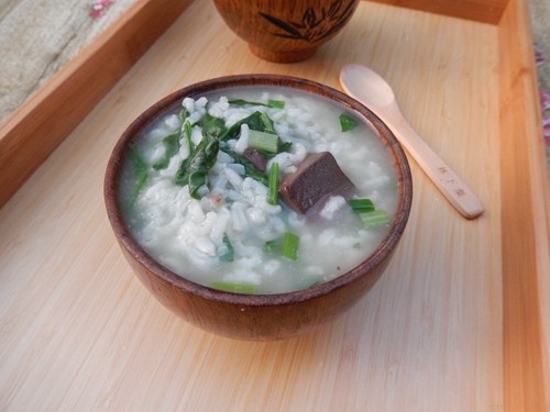 菠菜猪血粥步骤7