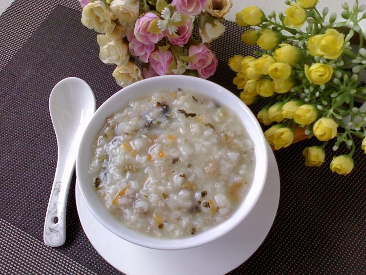 菜干肉末粥步骤7