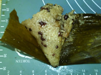 红豆腊肉粽子粥步骤3