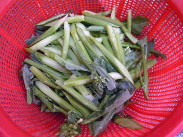 芥兰腊肉炒面步骤1