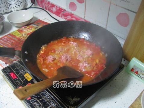 西红柿肉圆打卤面步骤8